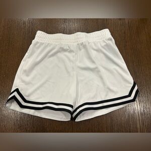 DSG White Athletic Shorts with Black Stripe Trim